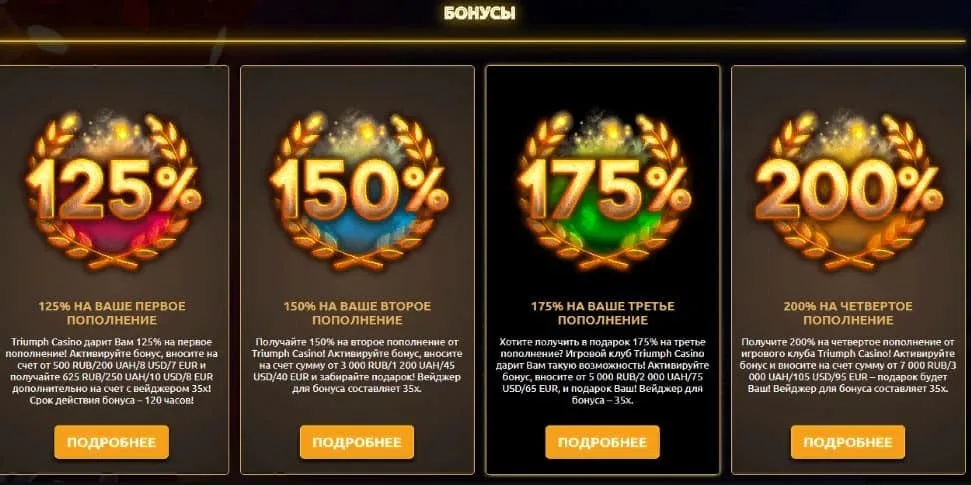 пример приветственного пакета бонусов с фриспинами